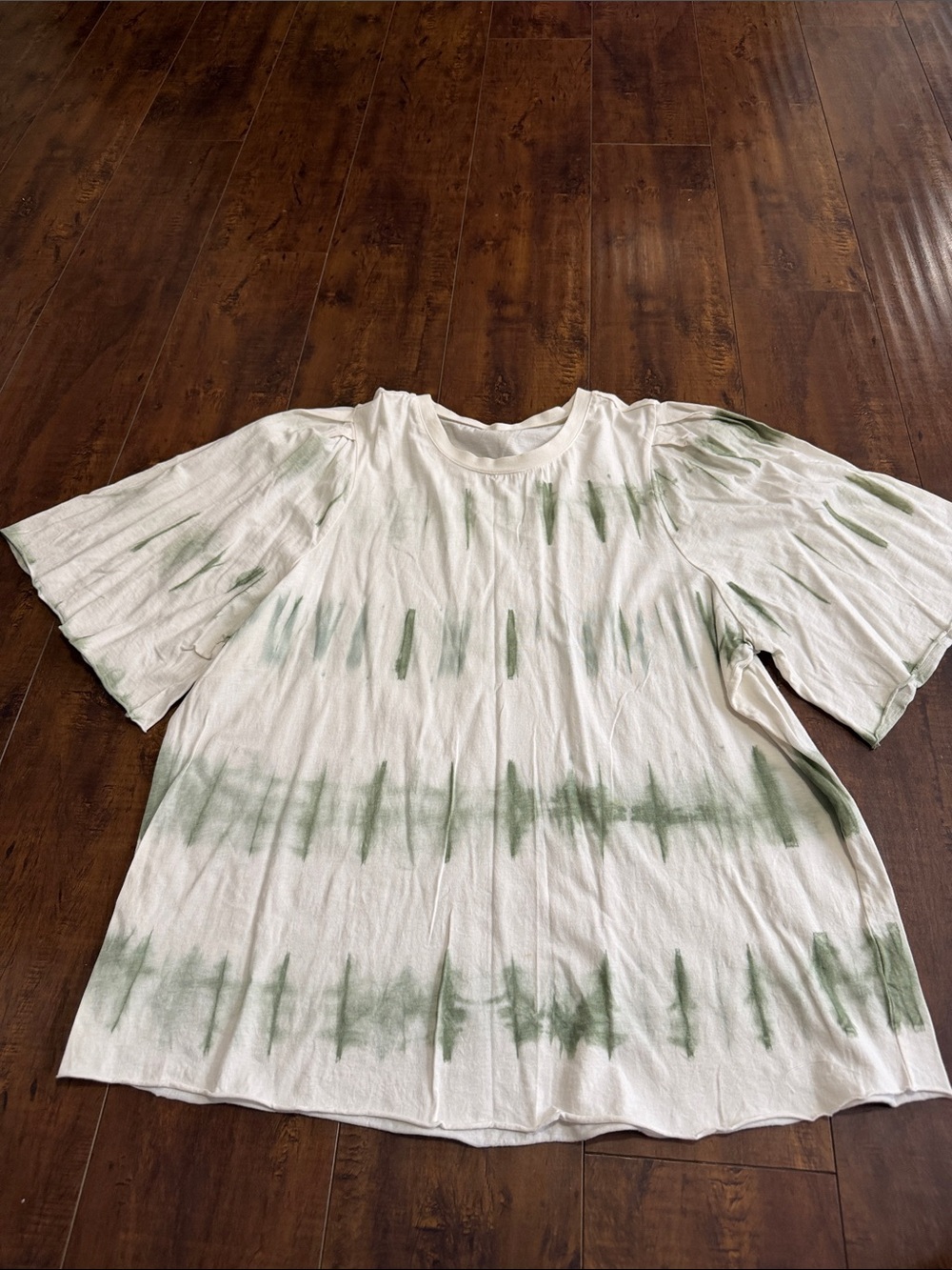 Matilda Jane White Tee with Sage Green Tie-Dye